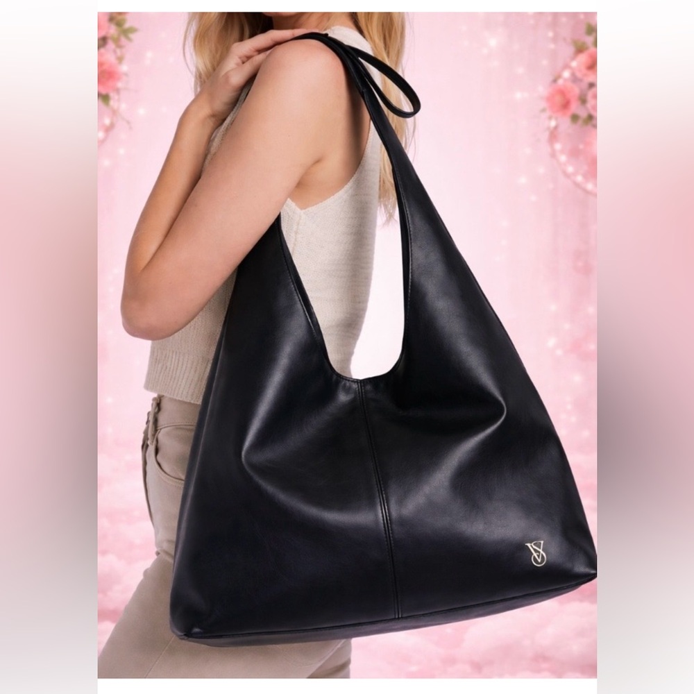 Victoria's Secret Black tote bow Shoulder Hobo Bag